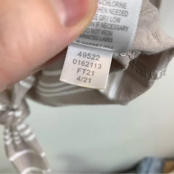 Garnet Hill Knotted Long-Sleeve Tee Dove Stripe - Picture 10 of 10